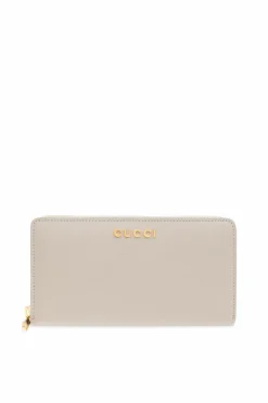 Gucci GREY Leather wallet with logo