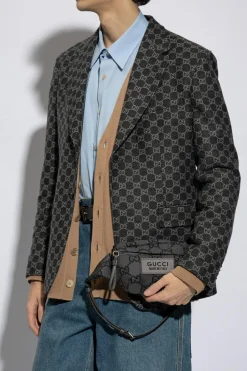 Gucci GREY Monogrammed belt bag