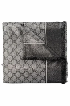Gucci GREY Shiny shawl with monogram