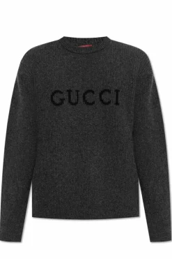 Gucci GREY Sweater with embroidered logo