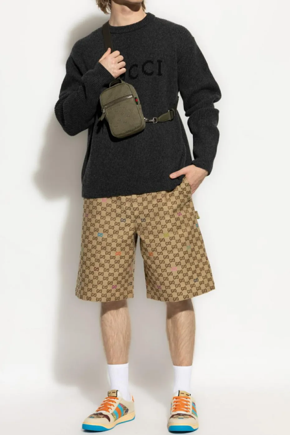 Gucci GREY Sweater with embroidered logo