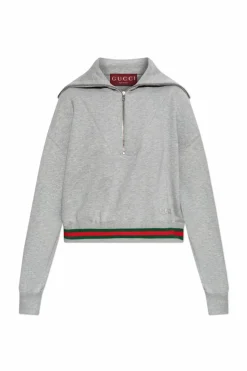 Gucci GREY Sweatshirt with wide collar