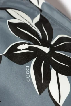 Gucci GREY Swim trunks with print