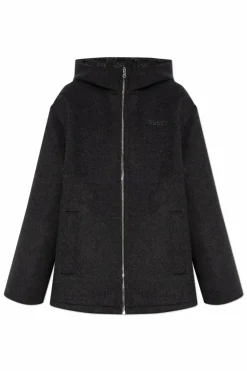 Gucci GREY Wool jacket with hood