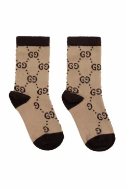Gucci Kids beige Monogram socks