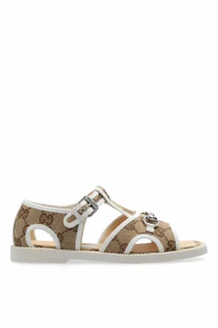 Gucci Kids beige Sandals with monogram