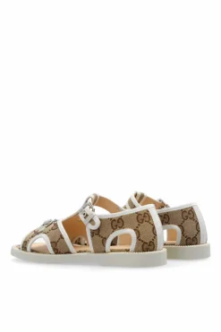 Gucci Kids beige Sandals with monogram