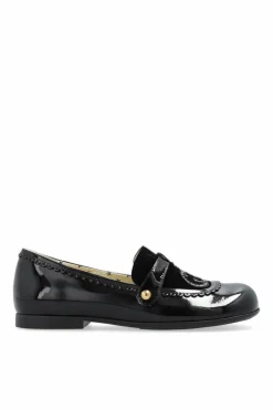 Gucci Kids BLACK Leather ballet flats