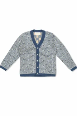 Gucci Kids BLUE Cardigan with GG pattern
