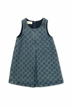 Gucci Kids BLUE Denim dress with 'GG' pattern