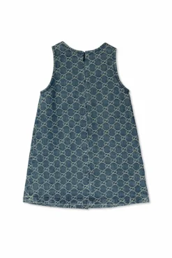 Gucci Kids BLUE Denim dress with 'GG' pattern