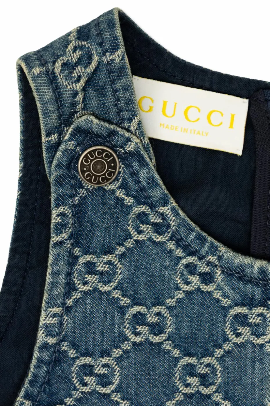 Gucci Kids BLUE Denim dress with 'GG' pattern