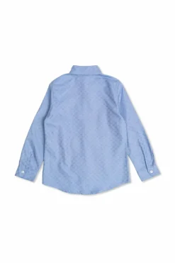 Gucci Kids BLUE Shirt with monogram