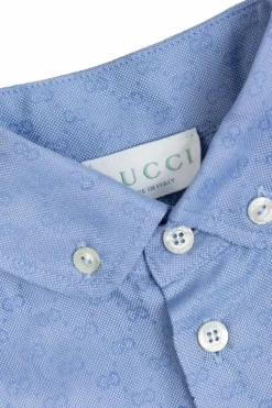 Gucci Kids BLUE Shirt with monogram