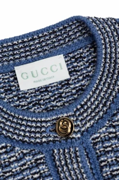 Gucci Kids BLUE Tweed cardigan