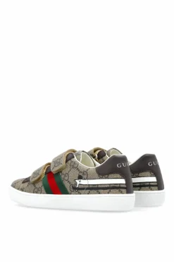 Gucci Kids BROWN Sport shoes in 'GG Supreme' canvas