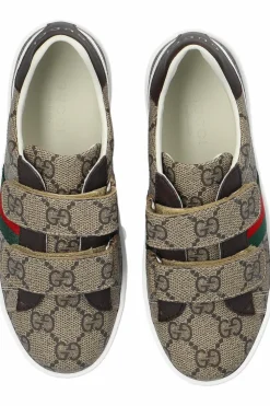 Gucci Kids BROWN Sport shoes in 'GG Supreme' canvas