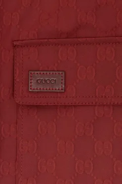 Gucci Kids BURGUNDY Coat with logo