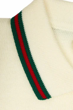 Gucci Kids cream Wool baby romper
