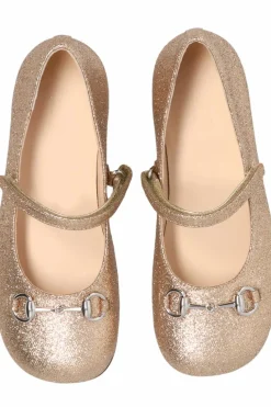 Gucci Kids GOLD Glittery ballet flats