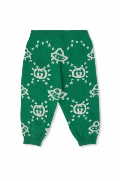 Gucci Kids GREEN Trousers with monogram