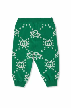 Gucci Kids GREEN Trousers with monogram