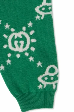 Gucci Kids GREEN Trousers with monogram