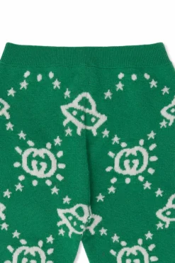 Gucci Kids GREEN Trousers with monogram