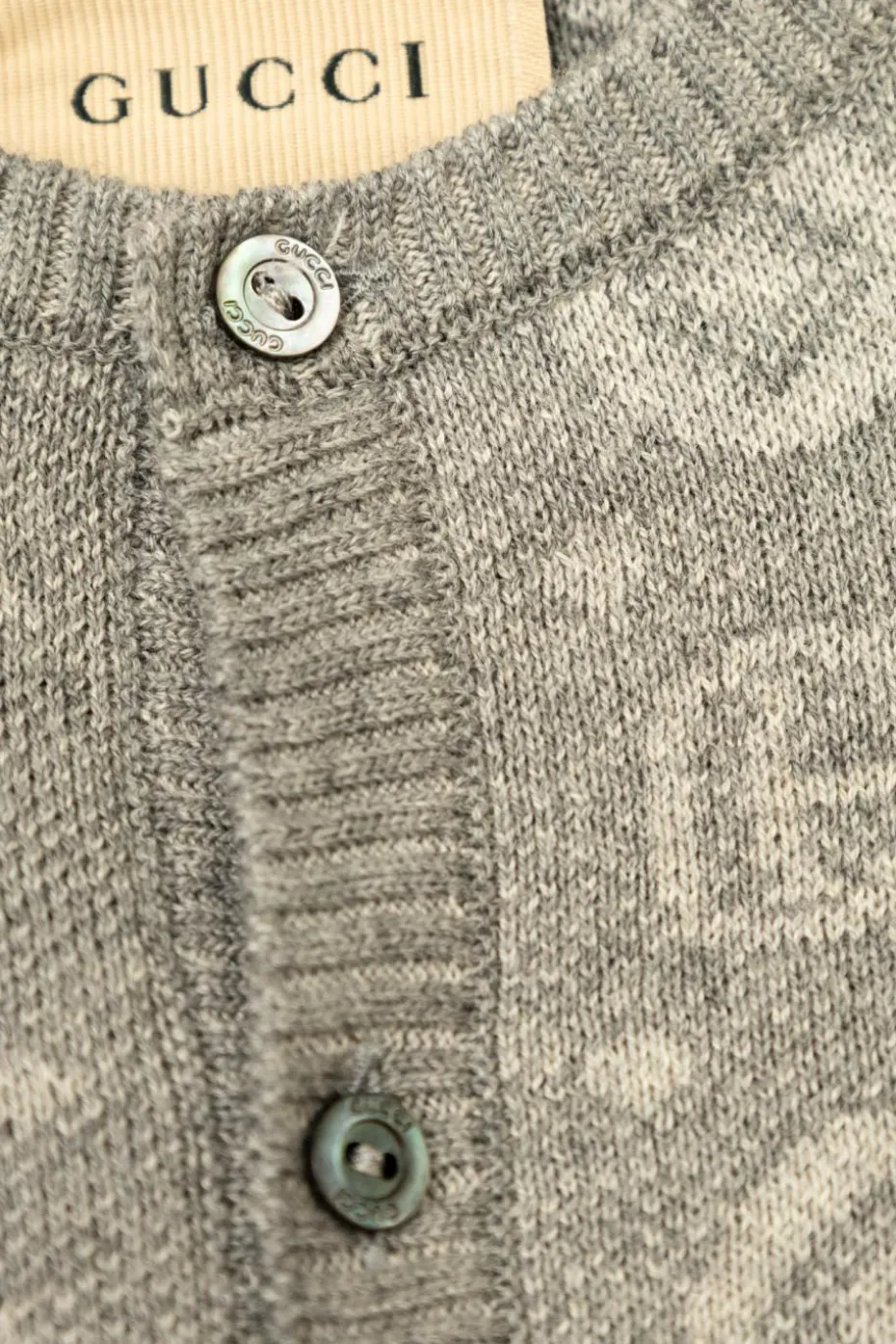 Gucci Kids GREY Baby romper with GG pattern