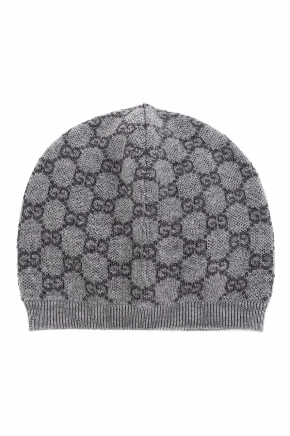 Gucci Kids GREY Wool beanie with "GG" pattern