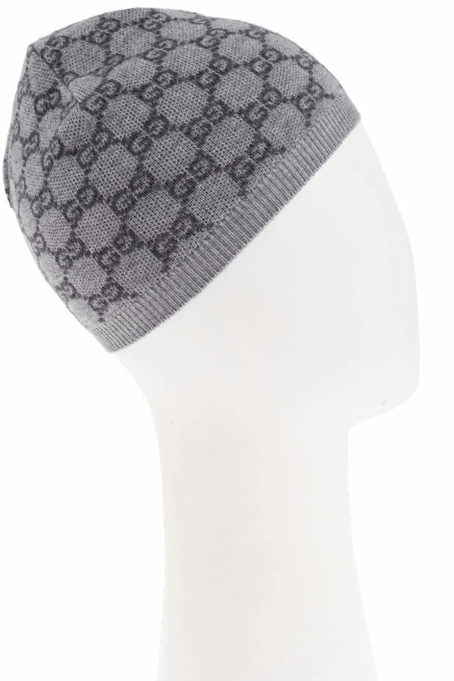 Gucci Kids GREY Wool beanie with "GG" pattern