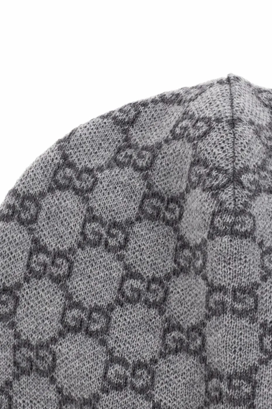 Gucci Kids GREY Wool beanie with "GG" pattern