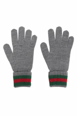 Gucci Kids GREY Wool gloves