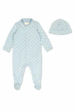 Gucci Kids light blue Infant sleepsuit and hat set