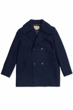 Gucci Kids NAVY BLUE Double-breasted coat