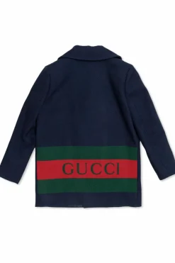 Gucci Kids NAVY BLUE Double-breasted coat