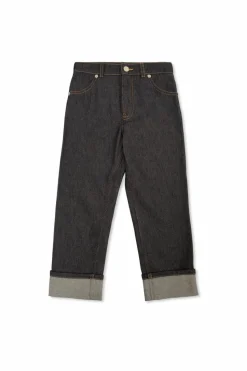 Gucci Kids NAVY BLUE Jeans with rolled-up legs