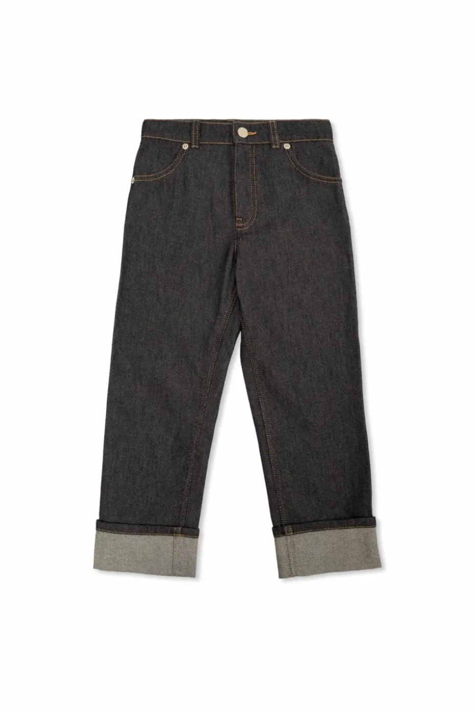 Gucci Kids NAVY BLUE Jeans with rolled-up legs