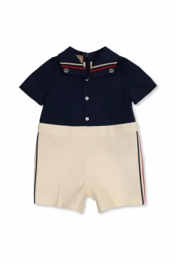 Gucci Kids NAVY BLUE Jumpsuit with logo