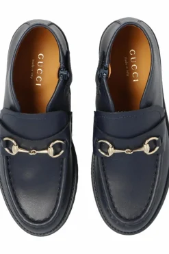 Gucci Kids NAVY BLUE Leather ankle boots
