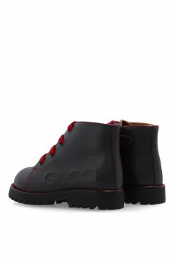 Gucci Kids NAVY BLUE Leather ankle boots