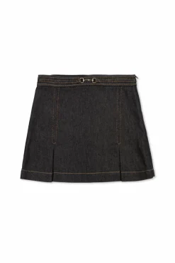 Gucci Kids NAVY BLUE Pleated denim skirt