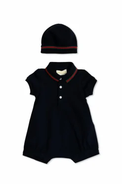 Gucci Kids NAVY BLUE Set: Hat and Bodysuit
