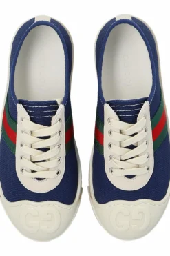 Gucci Kids NAVY BLUE Sneakers with logo