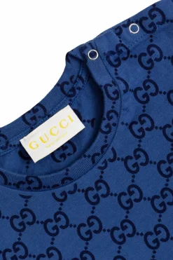 Gucci Kids NAVY BLUE T-shirt with monogram