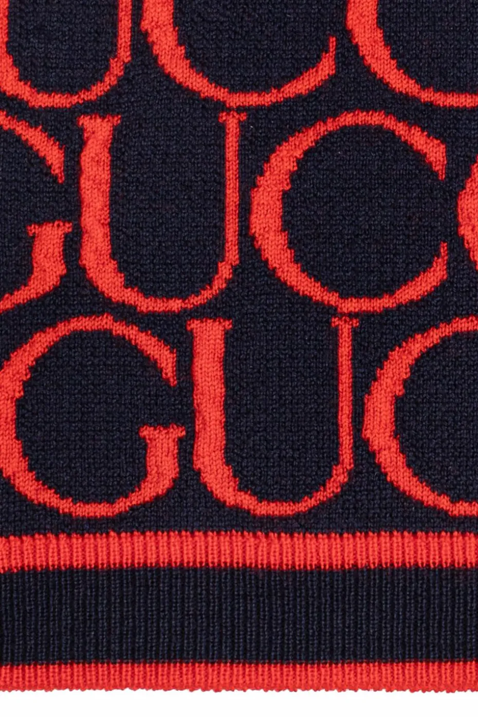 Gucci Kids NAVY BLUE Wool Scarf