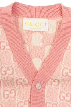 Gucci Kids PINK Cardigan with GG pattern