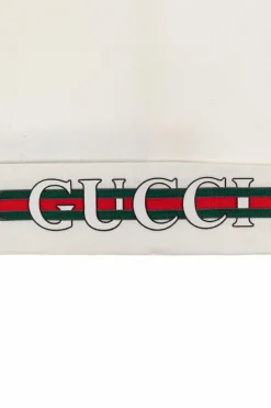 Gucci Kids WHITE Cotton hat with printed logo