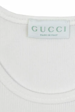 Gucci Kids WHITE Cotton top with logo