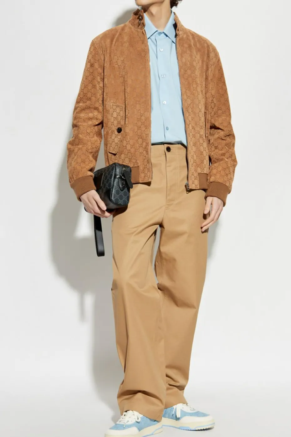 Gucci light blue Cotton shirt with embossed logo